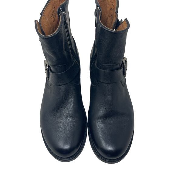 Frye Vicky Black Leather harness Boots Sz 9 - Picture 3 of 6